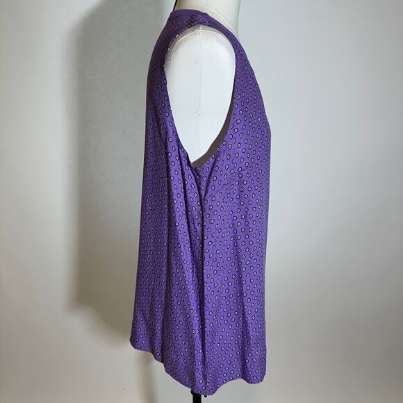 Liz Claiborne Purple Sleeveless Keyhole Neck Tank Top Blouse Womens Size Medium - Picture 3 of 9